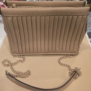 Alfani Tan Quilted Chain Shoulder / Crossbody Bag